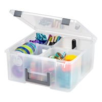 Priehľadný úložný box Iris Ohyama DCB-4, 18,9 l, so 4 vyberateľnými priehradkami a oddeľovačmi, prenosný organizér na Lego (stav: pozri 2. obrázok) 3