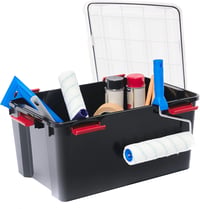Iris Ohyama DDAT-L Hermetična plastična kutija za pohranu s poklopcem, 50 L, set od 4 komada, crna, s vodootpornim kopčama, složiva, otporna na prašinu 5