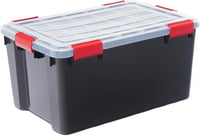 Iris Ohyama DDAT-L Hermetična plastična kutija za pohranu s poklopcem, 50 L, set od 4 komada, crna, s vodootpornim kopčama, složiva, otporna na prašinu 6