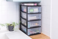 Plastový úložný box so zásuvkami Iris Ohyama DDOCH-2004, 4 zásuvky, čierny, formát A4/A5/A6, stolový organizér na dokumenty bez obsahu BPA do kancelárie a školy 4