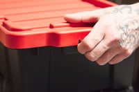 Iris Ohyama DDSKT-130 Úložný box s vekom, 12,5 l, súprava 6 ks, červený, odolný, stohovateľný, do garáže, na policu, na sťahovanie, plastový 4