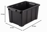 Iris Ohyama DDSKT-450 Úložný box s vekom 50 l, červený, súprava 3 kusov, stohovateľný plastový úložný box do garáže, na policu, na sťahovanie, na náradie 7
