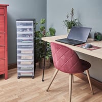 Iris Ohyama pojazdná zásuvková skrinka, 10 zásuviek, 7 l, čierna, DC010, ergonomické úchytky, do kancelárie, kúpeľne, obývačky 2
