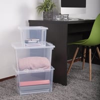 Súprava 6 priehľadných plastových úložných boxov s vekom Iris Ohyama IRIS 130621, stohovateľné, USB-S, 24 x 29 x 18,5 cm 6