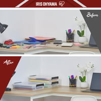 Set cutii de depozitare din plastic Iris Ohyama LLB-A4 – pentru documente A4, 36,5 x 25 x 7 cm, 3 bucăți, fără BPA, stivuibile 6