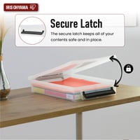 Set cutii de depozitare din plastic Iris Ohyama LLB-A4 – pentru documente A4, 36,5 x 25 x 7 cm, 3 bucăți, fără BPA, stivuibile 4