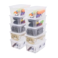 Iris Ohyama MCB-11 Set kutija za pohranu 11L, prozirne plastične kutije s poklopcem za slaganje, organizatori za cipele, 10 komada 1