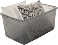 Set cutii de depozitare Iris Ohyama MCB-50, 50L, Gri, cu capac, stivuibile, plastic, 3 bucăți, pentru dulap, raft, jucării, încălțăminte 2