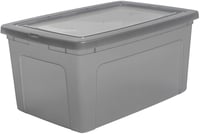 Set cutii de depozitare Iris Ohyama MCB-50, 50L, Gri, cu capac, stivuibile, plastic, 3 bucăți, pentru dulap, raft, jucării, încălțăminte 3