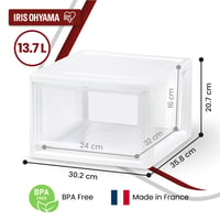 Iris Ohyama MSD-2 kutija s ladicama, 3 komada, 13,7 L, plastični organizator koji se može slagati, bijela/prozirna, bez BPA, za lijekove, papir i pribor za rukotvorine 3