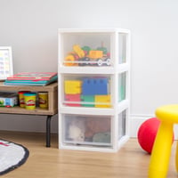 Iris Ohyama MSD-2 kutija s ladicama, 3 komada, 13,7 L, plastični organizator koji se može slagati, bijela/prozirna, bez BPA, za lijekove, papir i pribor za rukotvorine 2