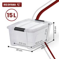 Iris Ohyama NTB 15, sada 3 stohovateľných úložných boxov s uzatvárateľným vekom, priehľadný plast, 15 l 2