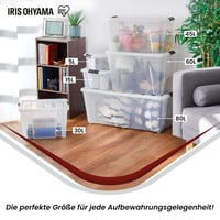 Iris Ohyama NTB 15, sada 3 stohovateľných úložných boxov s uzatvárateľným vekom, priehľadný plast, 15 l 6