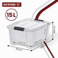 Úložný box s vekom Iris Ohyama NTB-15, 15 l, 4 ks, priehľadný, uzamykateľný klipsou, stohovateľný, bez BPA, 29x39,5x18,5 cm, organizér 2