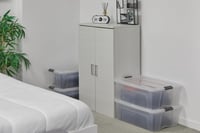 Úložný box s vekom Iris Ohyama NTB-30, 30 l, 4 ks, strieborný, bezpečné uzatváranie, stohovateľný, s rukoväťami, bez BPA, do spálne, šatníka, kancelárie 2