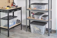 Iris Ohyama NTB-45 Plastična kutija za odlaganje 45L, set od 6 komada, crna, bez BPA, složiva, s kopčama za zatvaranje, 58x39,5x30 cm 6