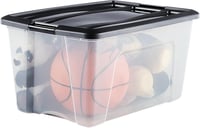 Iris Ohyama NTB-45 Plastična kutija za odlaganje 45L, set od 6 komada, crna, bez BPA, složiva, s kopčama za zatvaranje, 58x39,5x30 cm 2