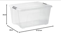Iris Ohyama NTB-45 Tárolódoboz Tetővel, 45L, 4 db, Ezüst, Biztonságos Zárás, Egymásra Rakható, Fogantyúkkal, BPA-mentes Műanyag 3