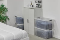 Iris Ohyama NTB-45 Tárolódoboz Tetővel, 45L, 4 db, Ezüst, Biztonságos Zárás, Egymásra Rakható, Fogantyúkkal, BPA-mentes Műanyag 2