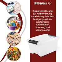Priehľadný plastový úložný box Iris Ohyama NTB-5 s vekom, 5 l, so západkovým uzáverom, stohovateľný, 3 ks 5
