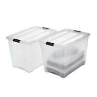 Priehľadný úložný box s vekom Iris Ohyama NTB-60, 60 l, 2 ks, klipový uzáver, stohovateľný, s rukoväťou, bez BPA 1