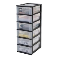 Dulap cu sertare din plastic Iris Ohyama OCH-2006, 6 sertare, format A4, negru, organizator pentru birou și școală 1