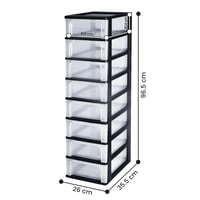 Turn de depozitare din plastic Iris Ohyama OCH-2008 cu 8 sertare, format A4/A5/A6, 35,5x26x96,5 cm, 7 l, negru, organizator de birou 3