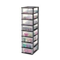 Turn de depozitare din plastic Iris Ohyama OCH-2008 cu 8 sertare, format A4/A5/A6, 35,5x26x96,5 cm, 7 l, negru, organizator de birou 1