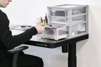 Iris Ohyama OCH-2021 Stolni organizator dokumenata s 2 plitke i 1 dubokom ladicom, siva, sustav Easy Pull, format A4 A5 A6, bez BPA, 35,5x 2