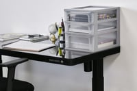 Iris Ohyama OCH-2021 Stolni organizator dokumenata s 2 plitke i 1 dubokom ladicom, siva, sustav Easy Pull, format A4 A5 A6, bez BPA, 35,5x 4