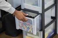 Comodă cu sertare din plastic Iris Ohyama OCH-2400, 4 sertare mari, format A4, 13 L, negru, organizator pentru birou și sufragerie, fără BPA 4