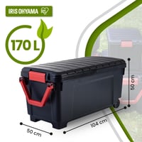 Iris Ohyama SIA-1000 Velika plastična kutija za pohranu 170L, složiva, sa zasunima i ručkama, crna 2