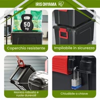 Sada úložných boxov Iris Ohyama SIA-75, 3 ks, 75 l, s kolieskami, stohovateľné – čierna 4
