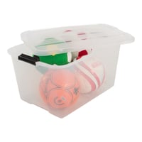 Priehľadný úložný box s vekom Iris Ohyama TB-45, 45 l, súprava 6 ks, so zaklapávacím uzáverom, stohovateľný, na oblečenie, do garáže, do kancelárie 4