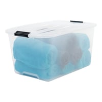 Priehľadný úložný box s vekom Iris Ohyama TB-45, 45 l, súprava 6 ks, so zaklapávacím uzáverom, stohovateľný, na oblečenie, do garáže, do kancelárie 3