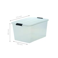 Priehľadný úložný box s vekom Iris Ohyama TB-45, 45 l, súprava 6 ks, so zaklapávacím uzáverom, stohovateľný, na oblečenie, do garáže, do kancelárie 5