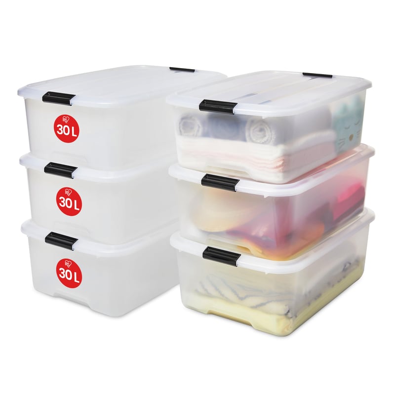 Úložný box Iris Ohyama Top Box TB-30, 6 ks, 30 l – priehľadný