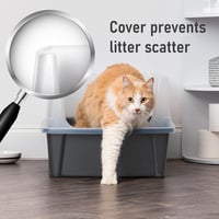 Iris Ohyama XXL Macskatoalett Magas Peremmel Szürke Nagy Macskáknak Levehető Perem Szivárgásmentes - Katzenklo XXL, gray 7