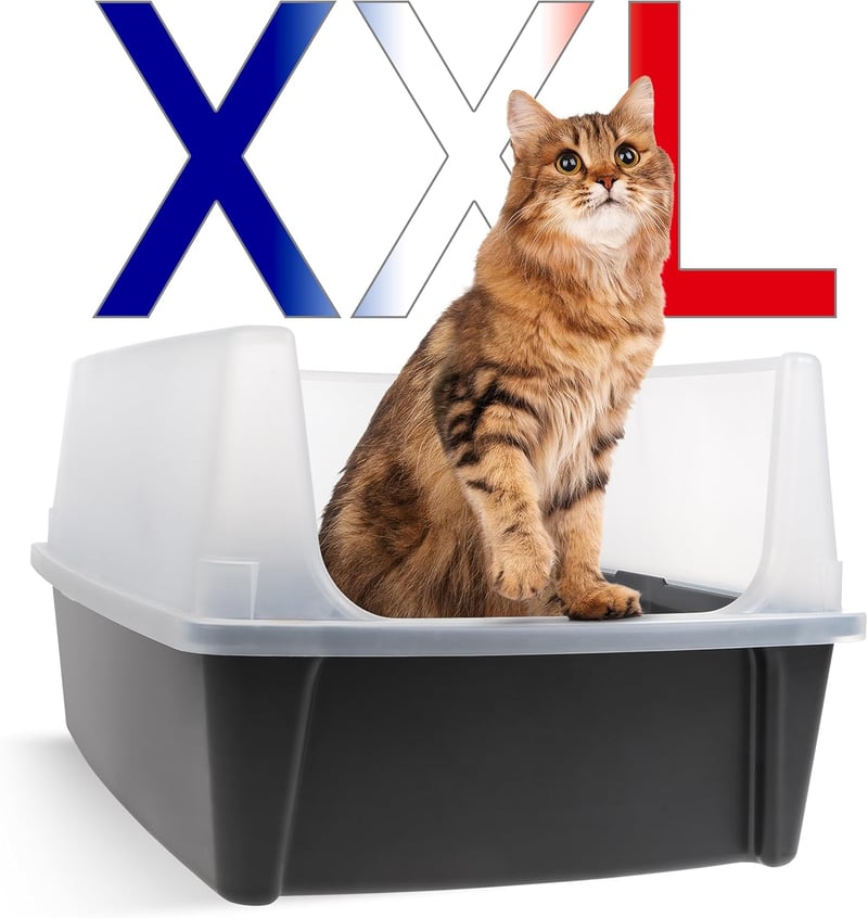Iris Ohyama XXL Macskatoalett Magas Peremmel Szürke Nagy Macskáknak Levehető Perem Szivárgásmentes - Katzenklo XXL, gray