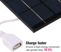 Irishom Hordozható Napelemes Töltő USB Csatlakozással Mobiltelefonokhoz 2W 5V Szolár Panel Kempingezéshez Túrázáshoz Utazáshoz 6