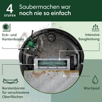 Robot aspirator și mop iRobot Roomba 105 Combo + Stație de golire automată – ClearView LiDAR, 7000Pa, 120 minute, SmartScrub, golire automată timp de 75 de zile, negru 4