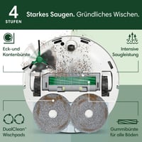Robot aspirator iRobot Roomba Combo 405 Plus cu stație AutoWash - ClearView LiDAR - 7000Pa - lavete de ștergere DualClean - SmartScrub - golire autonomă 75 de zile - Alb 3
