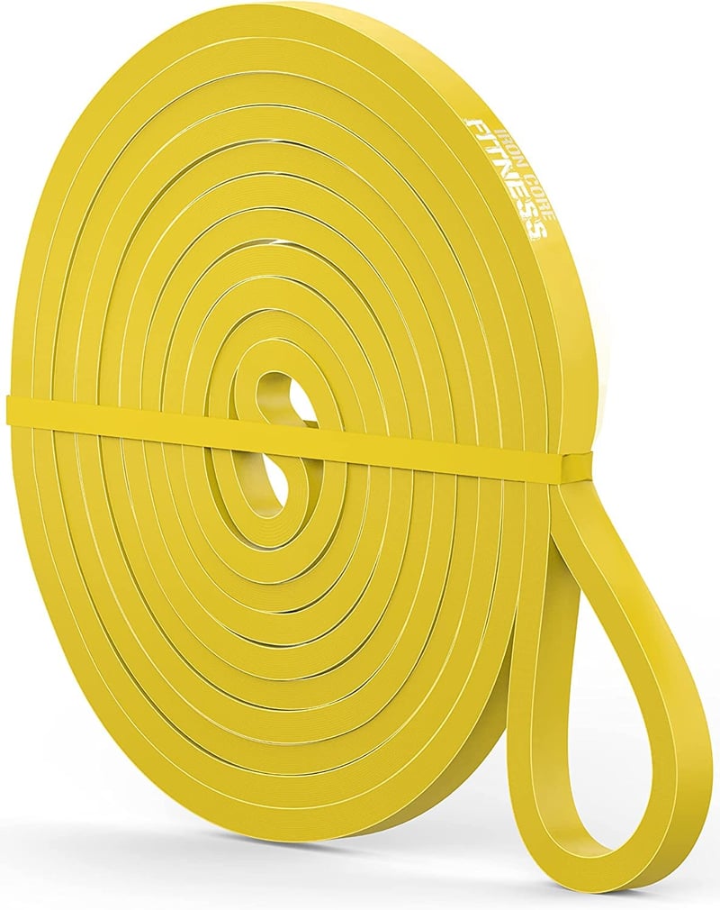 Bandă Elastică de Rezistență Iron Core Fitness Galbenă 2-10 kg pentru Tracțiuni și Antrenament de Forță, Utilizare la Sală sau Acasă, Stretching, Mobilitate și Recuperare
