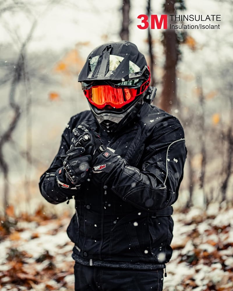 IRON JIA'S Fűthető Motoros Kesztyű 7.6V 3000mAh Akkumulátorral, Vízálló Érintőképernyős Téli Kesztyű Intelligens Hőmérséklet Szabályozással