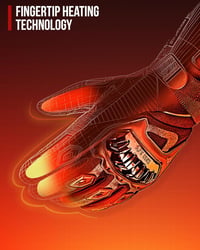 IRON JIA'S Fűthető Motoros Kesztyű 7.6V 3000mAh Akkumulátorral, Vízálló Érintőképernyős Téli Kesztyű Intelligens Hőmérséklet Szabályozással 4