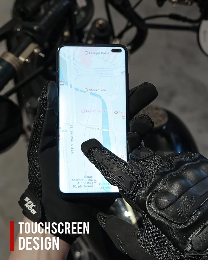 IRON JIA'S Motoros Kesztyű Férfi Nyári Érintőképernyő Puha Légáteresztő