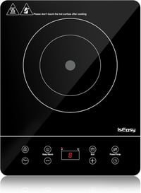 IsEasy Indukciós Főzőlap 2100W, 9 Fokozat, 8 Órás Időzítő, Gyermekzár, Fekete 1