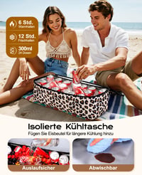 Plážová taška ISEYOU XXL s chladiacou taškou, 49 l, vodoodolná, na zips, skladacia dámska taška na dovolenku, piknik, cestovanie, s 8 vreckami 6