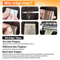 ISHEENY Tape-In Valódi Hajhosszabbítás Göndör 55cm Természetes Fekete 50g 8