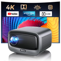Proiector Smart 4K iSinbox – Compatibil cu Netflix, 1500 ANSI, HDR10+, Dolby Audio, WiFi 6, Bluetooth, Focalizare automată, Corecție trapezoidală 6D, Rezistent la praf – Home cinema și proiecție în aer liber 1